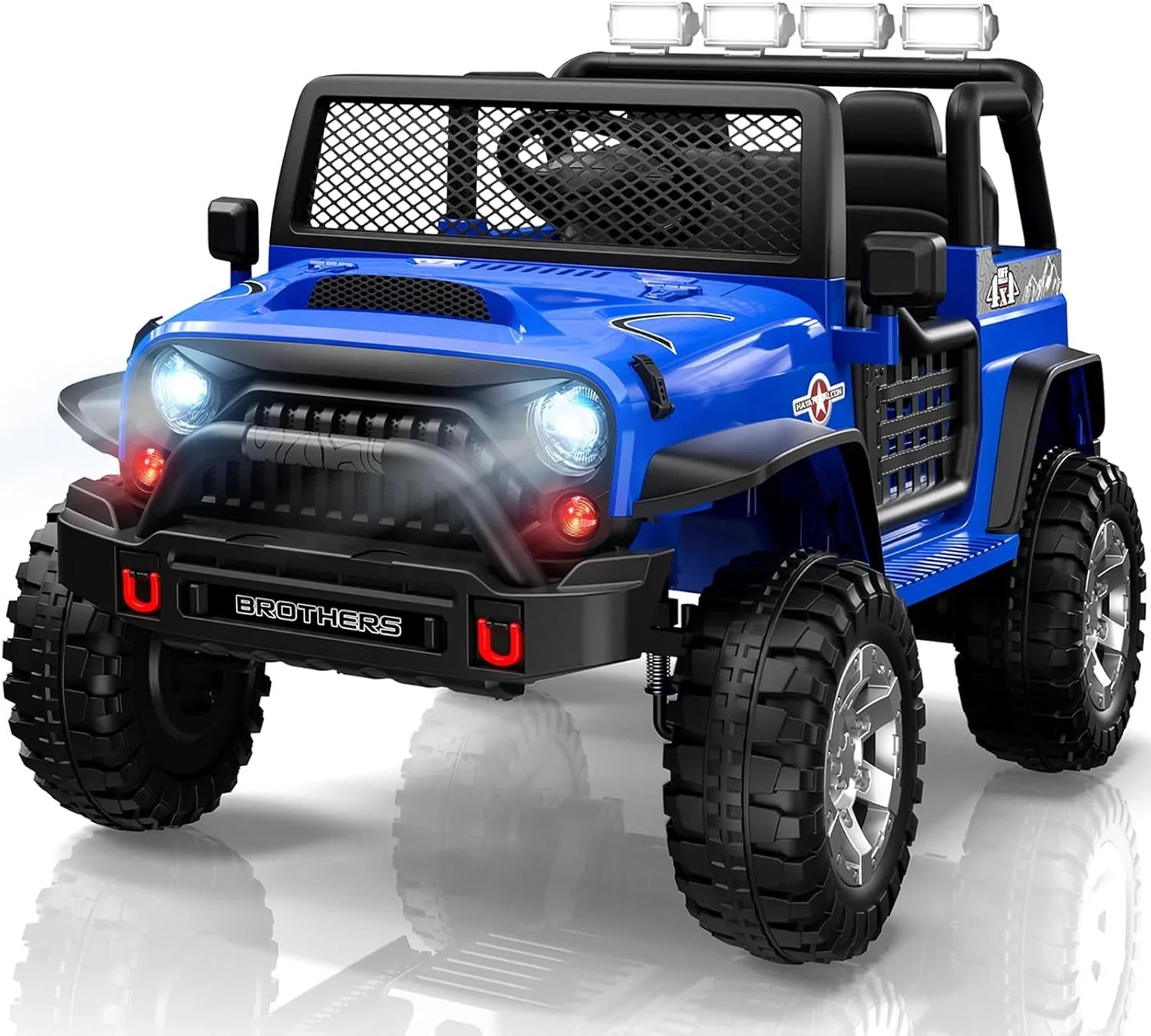 Trottinette électrique L8 pour enfants, 2 places, 12 V, avec télécommande, suspension à 4 roues et haut-parleur Bluetooth.