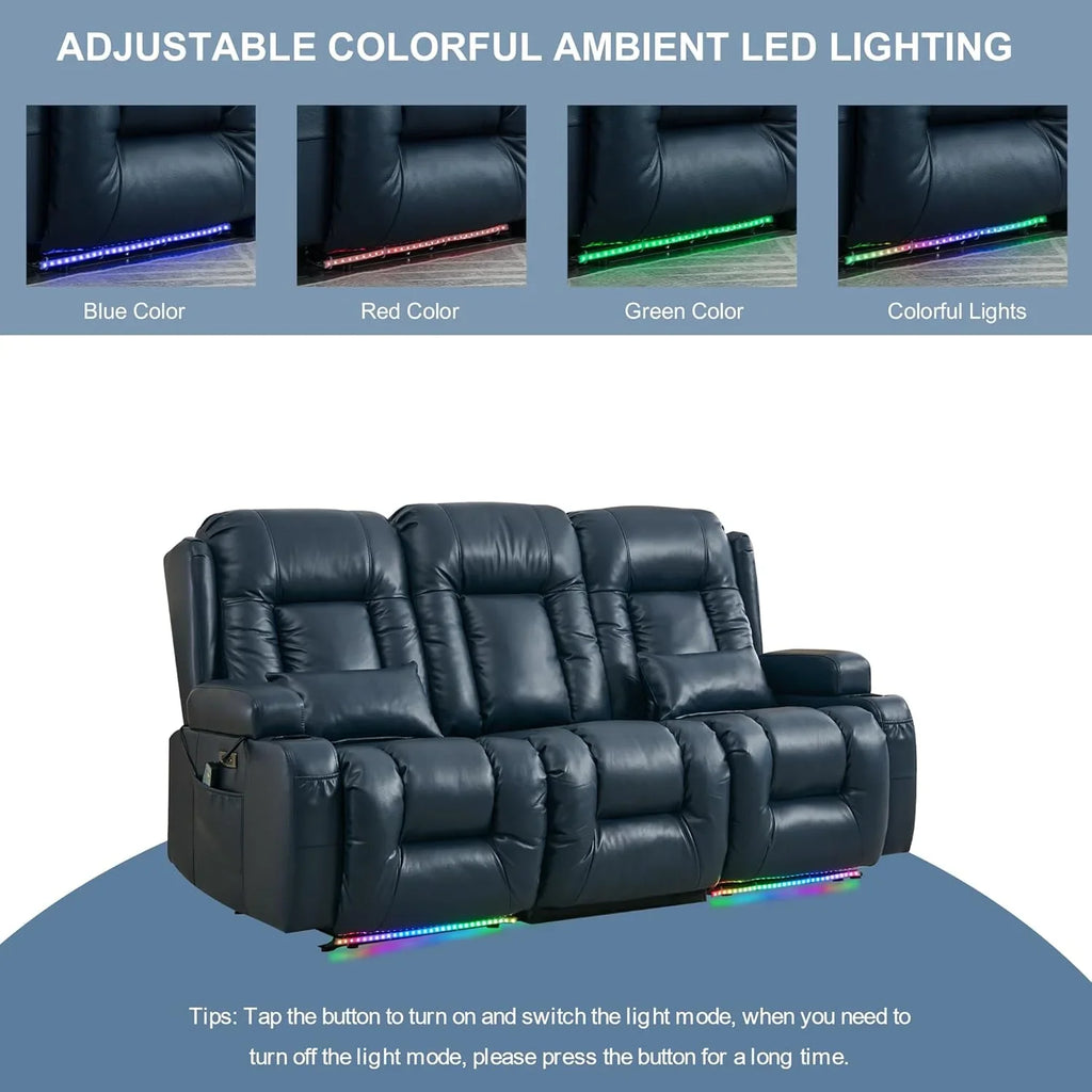 Canapé inclinable électrique TUNYI avec fonctions massage et chauffage, siège home cinéma avec console, canapé inclinable électrique pour camping-car