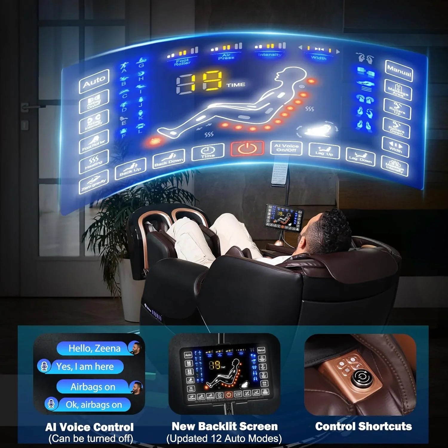 Fauteuil de massage complet 2025, fauteuil de massage Shiatsu Zero Gravity SL Track