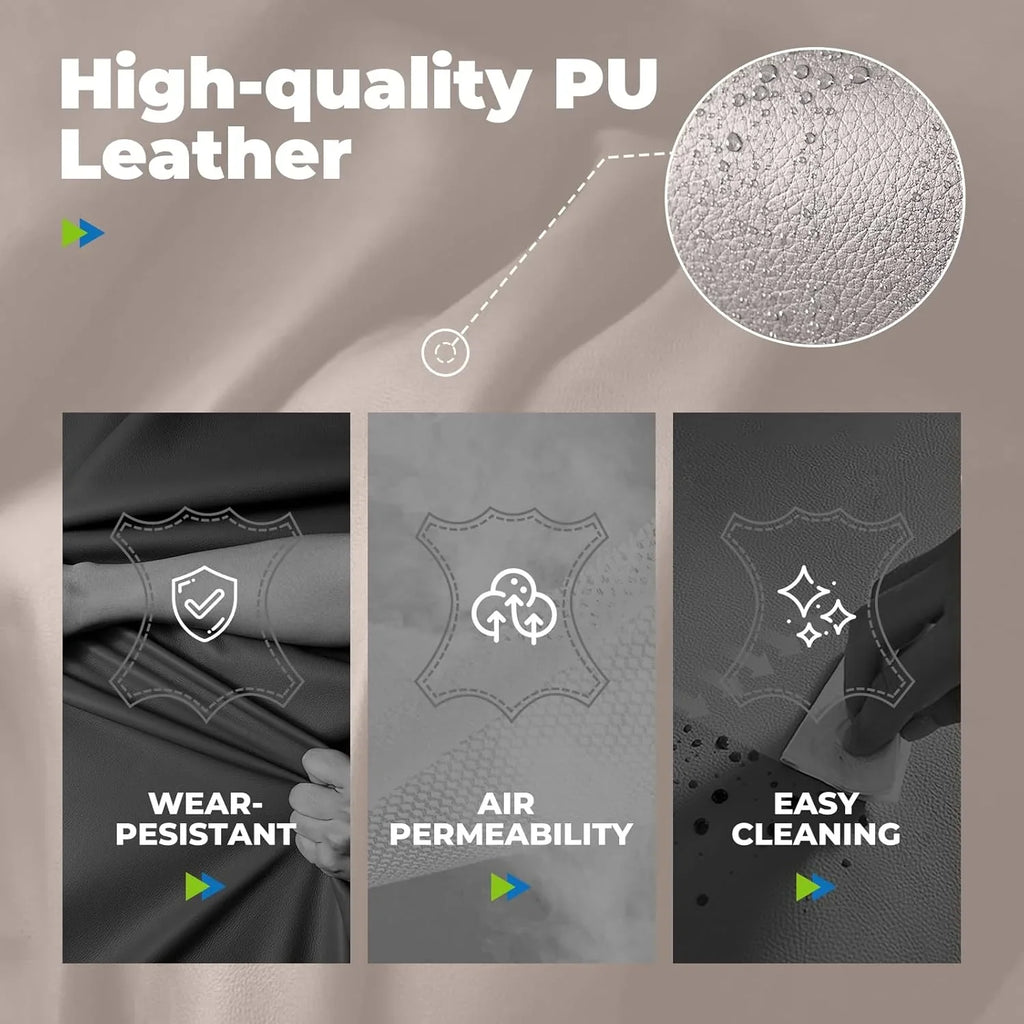 Grande chaise de bureau à dossier haut, chaise de jeu en cuir à dossier haut avec repose-pieds