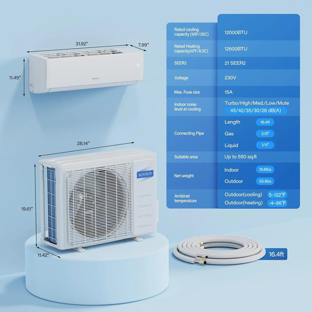 Climatiseur et chauffage mini-split Inverter ROVSUN 9 000 BTU