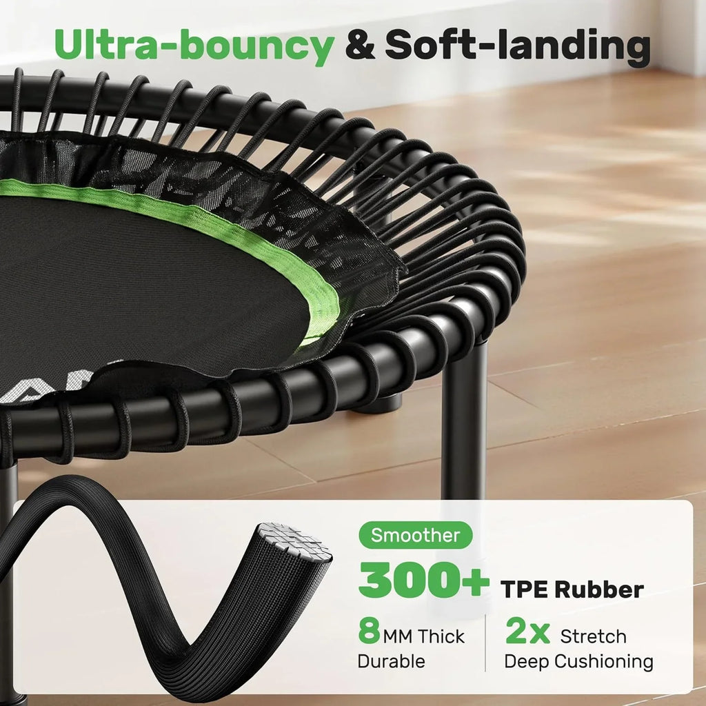 Mini-trampoline pliable BCAN 450/550 lb, trampoline de fitness 40"/48" stable et silencieux