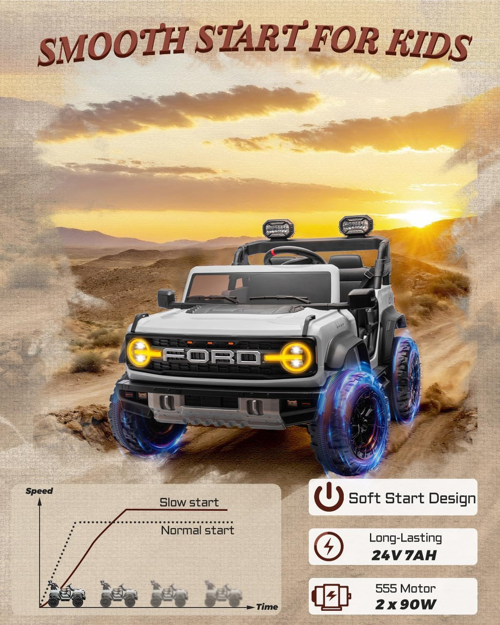 Camion rose pour enfants – Voiture électrique à piles