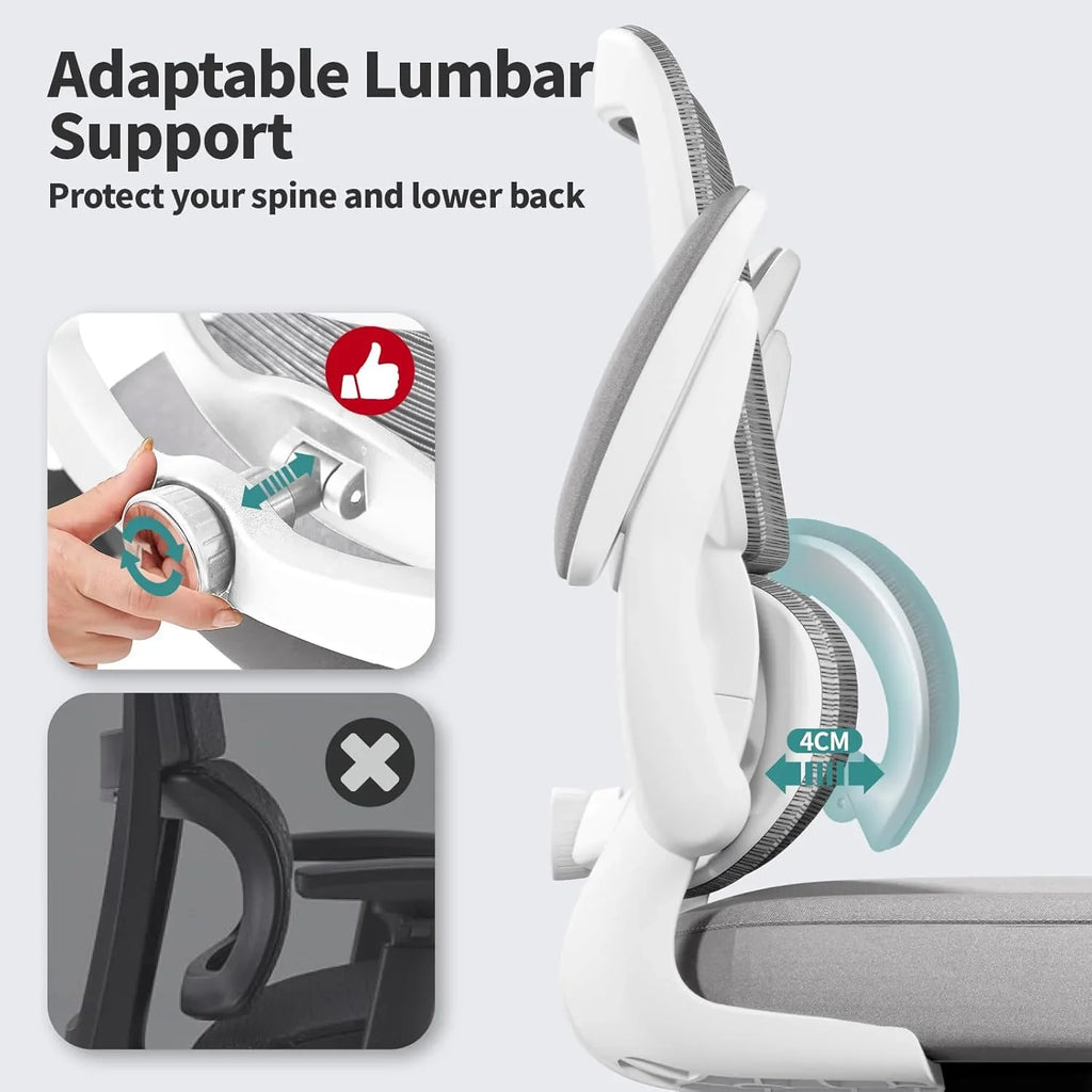 Chaise de bureau ergonomique TRALT, capacité de 150 kg, en maille, avec roulettes