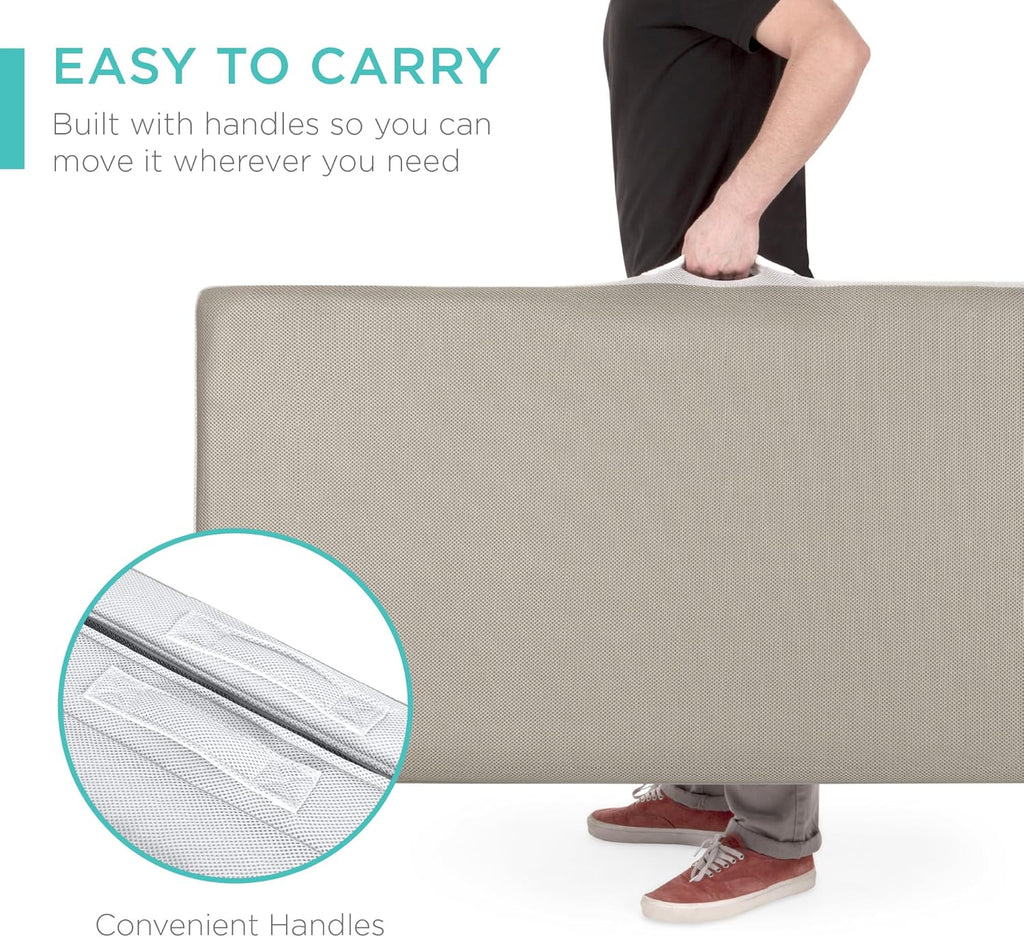 Matelas Queen Size portable de 4 pouces, matelas pliable en trois parties pour camping, invités et tout-petits