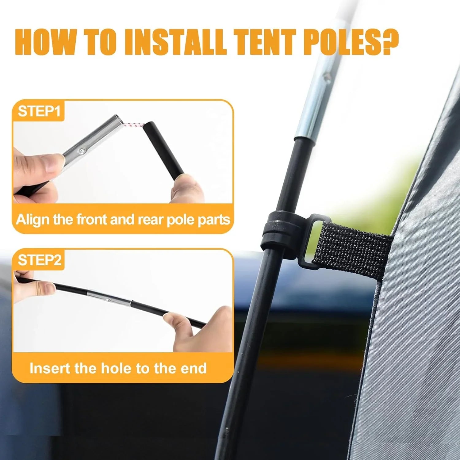 Tente SUV rectangulaire pour 5 à 9 personnes, idéale pour le camping en voiture, idéale pour la famille, imperméable et coupe-vent. Grande tente de camping.