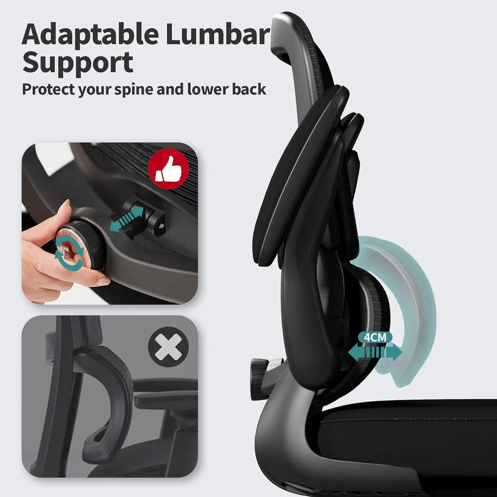 Chaise de bureau ergonomique TRALT, capacité de 150 kg, en maille, avec roulettes