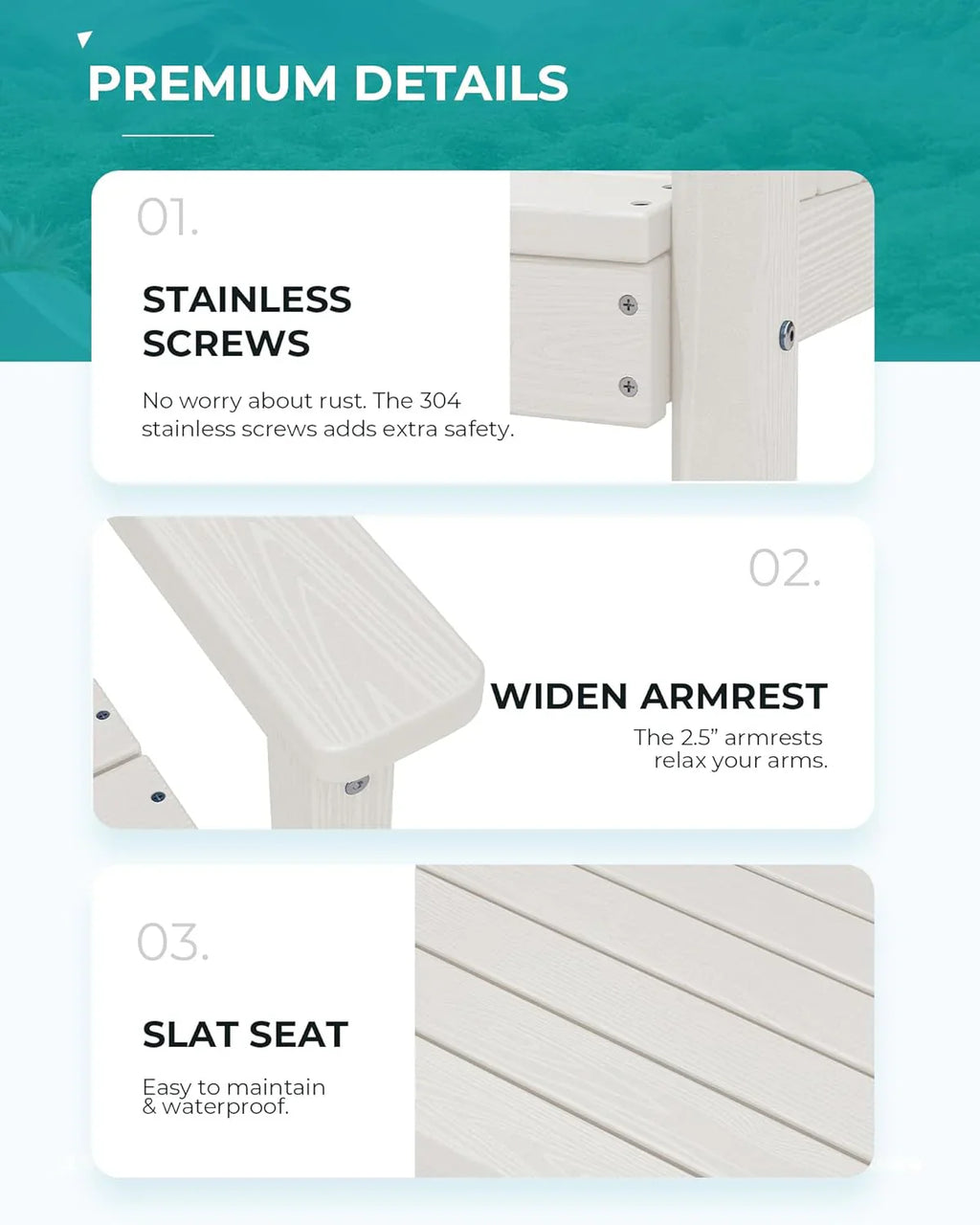 Ensemble de salle à manger d'extérieur en PEHD, 7 pièces, avec table découpée pour parasol et 6 chaises