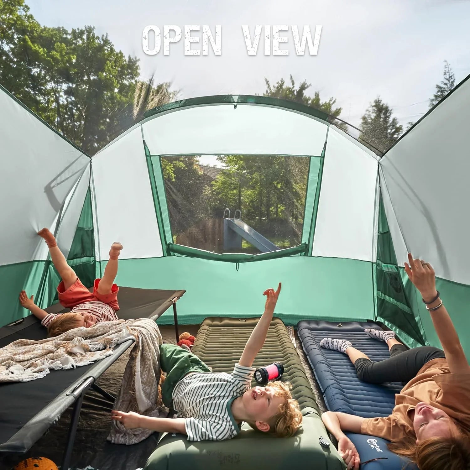 Tente de camping familiale PORTAL 6/8/10 personnes avec moustiquaire, grande tente tunnel étanche