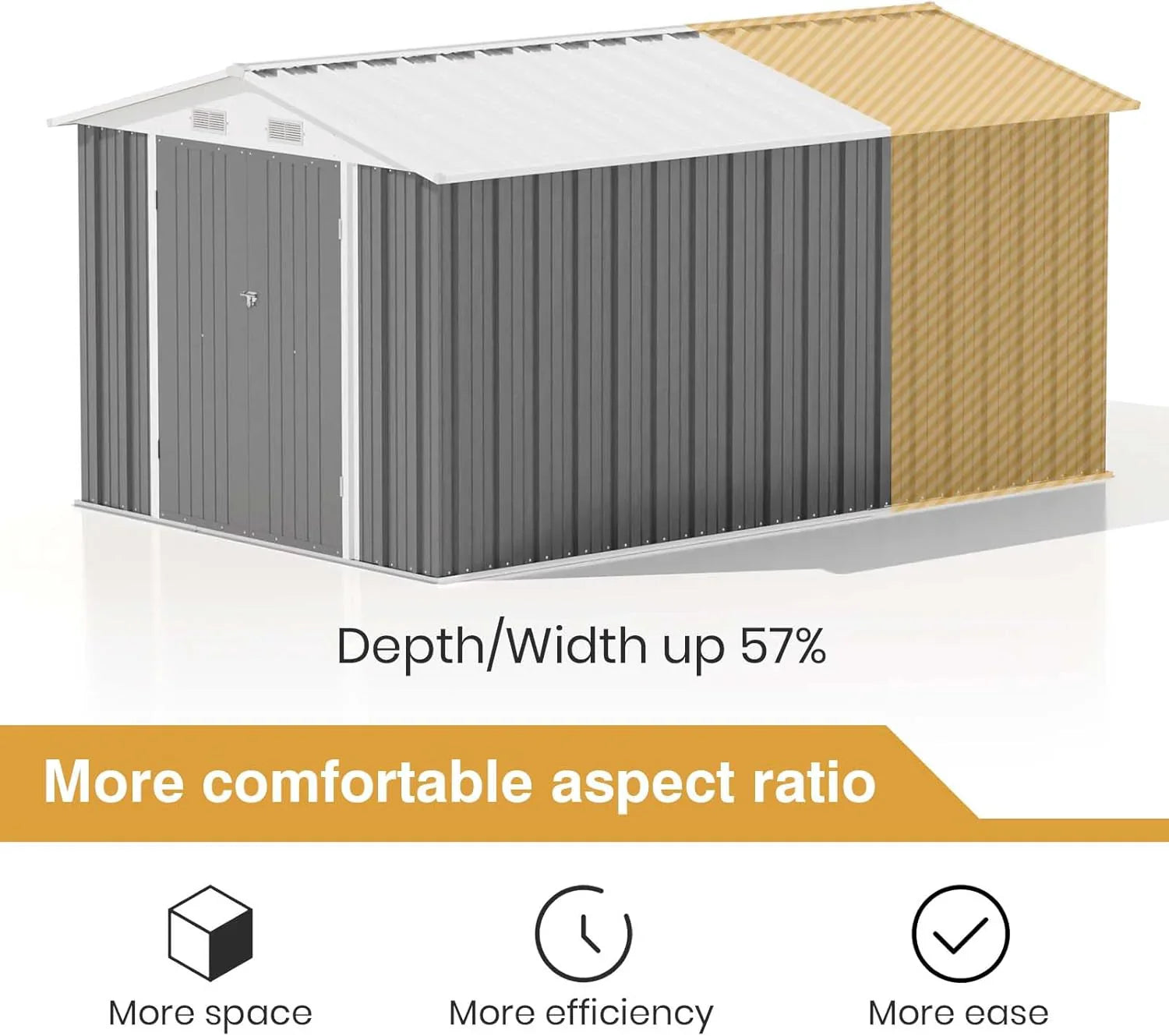 Patiowell Abri de rangement extérieur 5 x 3 pi, abri à outils avec toit en pente et porte verrouillable