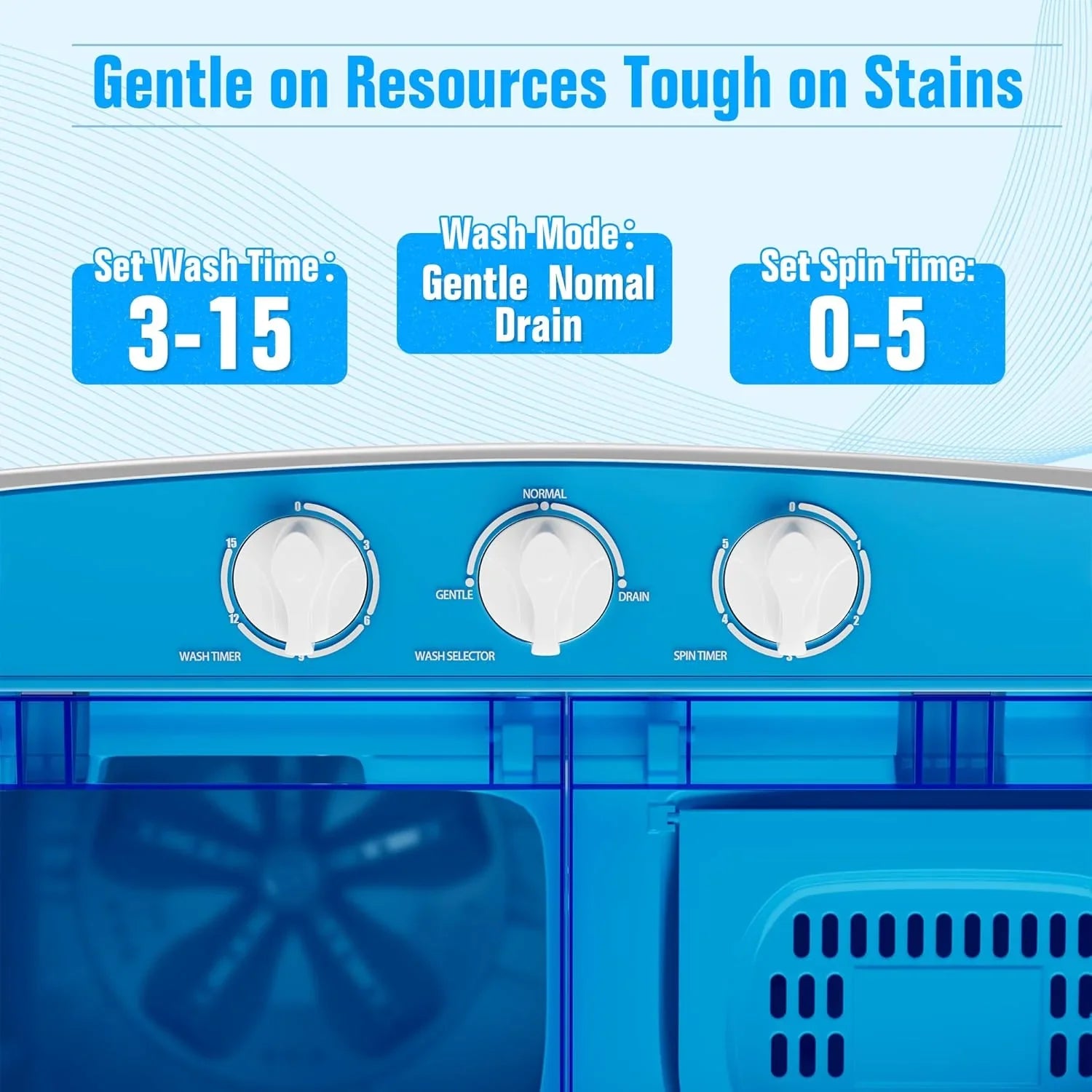 Machine à laver portable INTERGREAT, 16 lb, double cuve