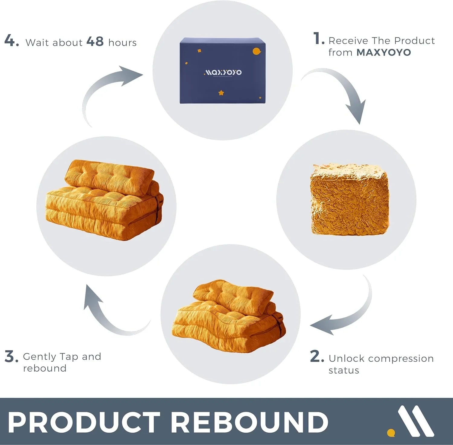 Canapé-lit pliant MAXYOYO, fauteuil convertible avec oreiller, matelas pliable avec support dorsal, fauteuil-lit pliant portable