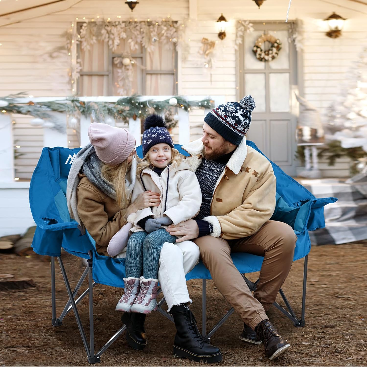 Chaise de camping rembourrée - Canapé de camping extra large et robuste, canapé pliable portable avec porte-gobelet et sac de transport