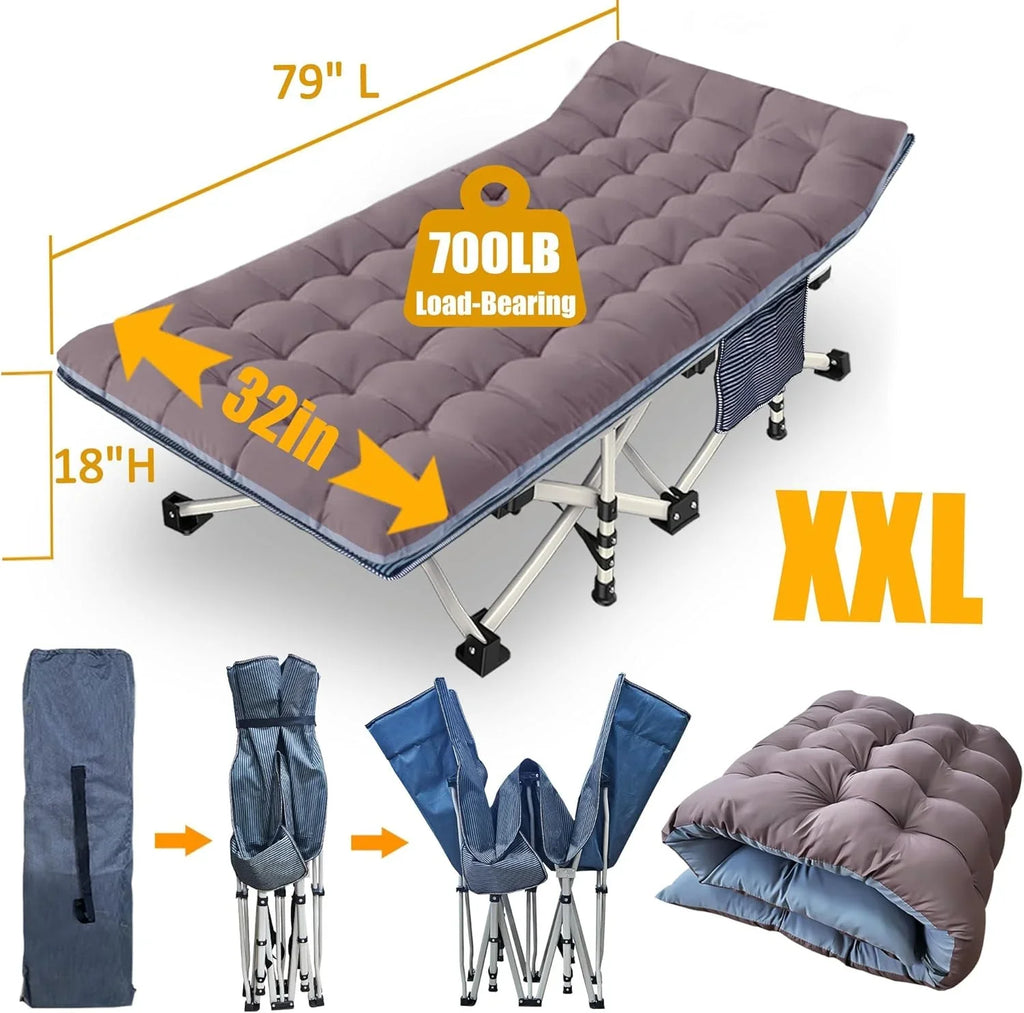 Lot de 2 lits de camp avec matelas, lit pliant confortable et robuste pour bébé