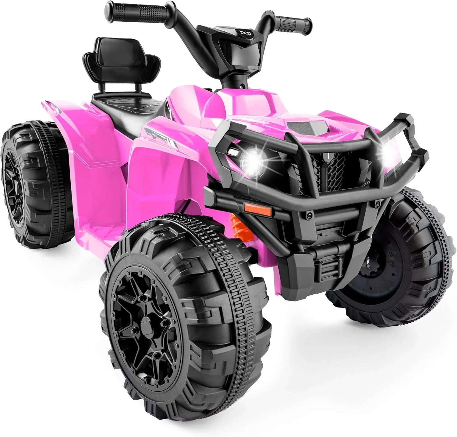 Véhicule tout-terrain électrique 12 V pour enfants, quad à 4 roues avec audio Bluetooth, vitesse maximale de 2,4 mph, pneus à crampons, phares à LED et radio.
