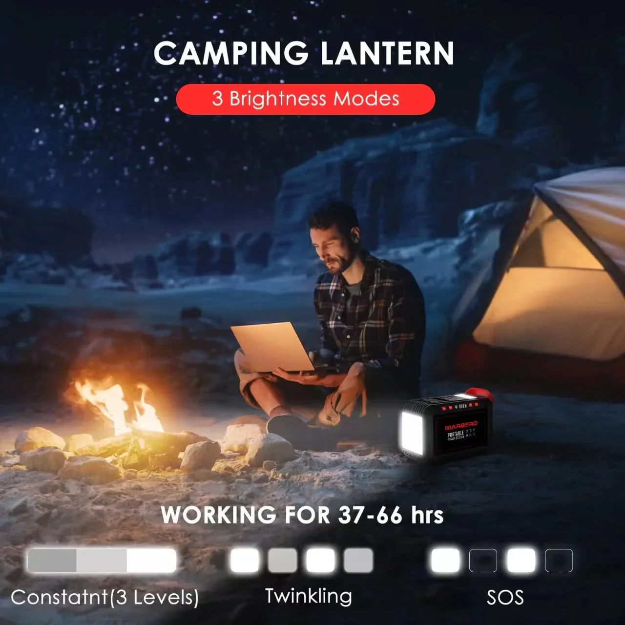 Centrale électrique portable 88 Wh, générateur solaire au lithium pour camping, charge rapide avec prise secteur, batterie externe de 120 W de pointe