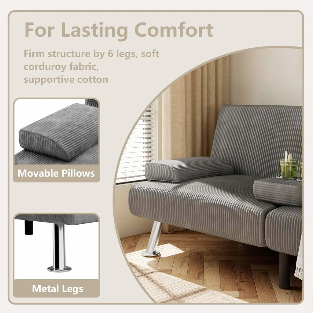 Canapé-lit futon Flamaker Ensemble futon pliant moderne Chaise longue convertible