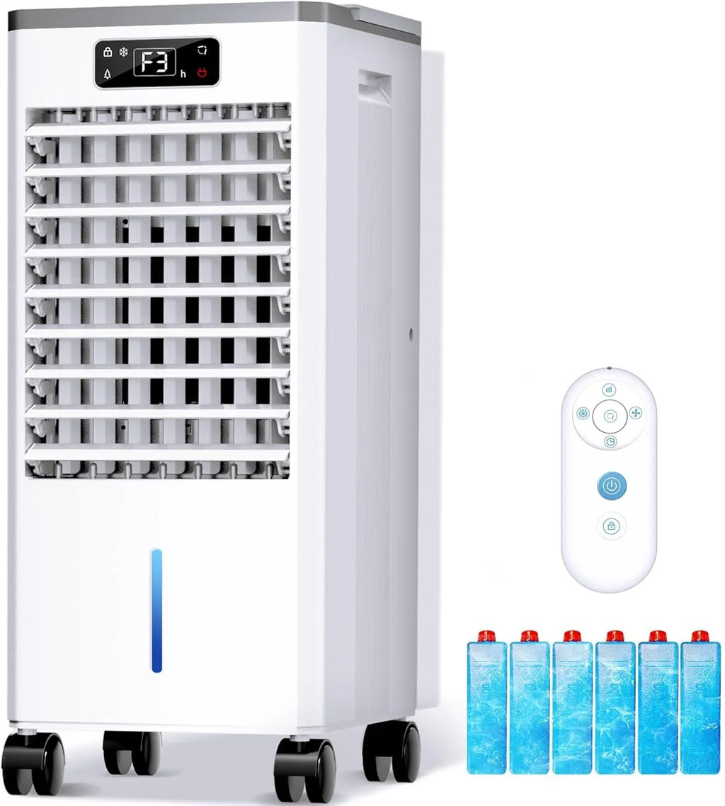 Climatiseur portatif sans fenêtre, refroidisseur d'air par évaporation, minuterie d'arrêt automatique intelligente de 12 heures