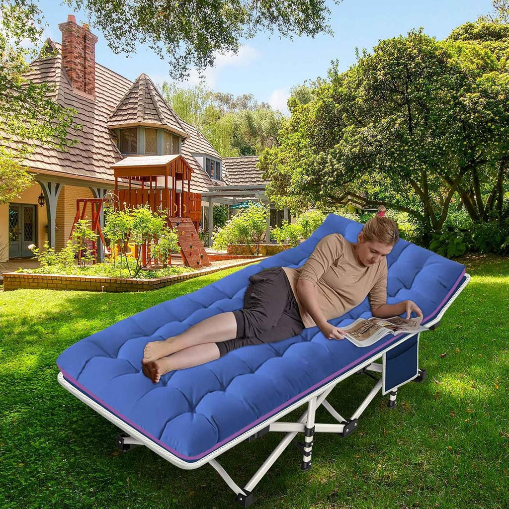 Lot de 2 lits de camp avec matelas, lit pliant confortable et robuste pour bébé