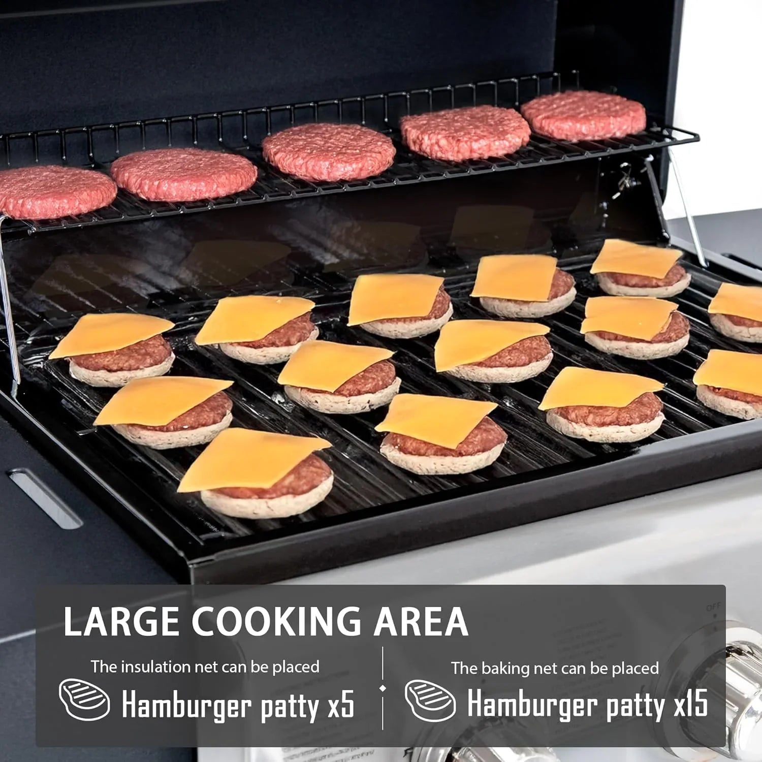 Barbecue à gaz propane à 3 brûleurs, en acier inoxydable, 30 000 BTU, pour terrasse et jardin, avec deux étagères pliables