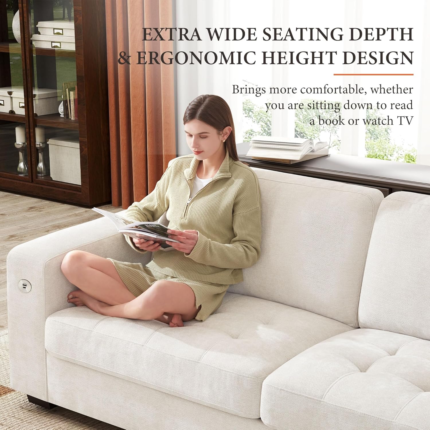 Canapé modulaire moderne en forme de U de 146 pouces d'ihanherry