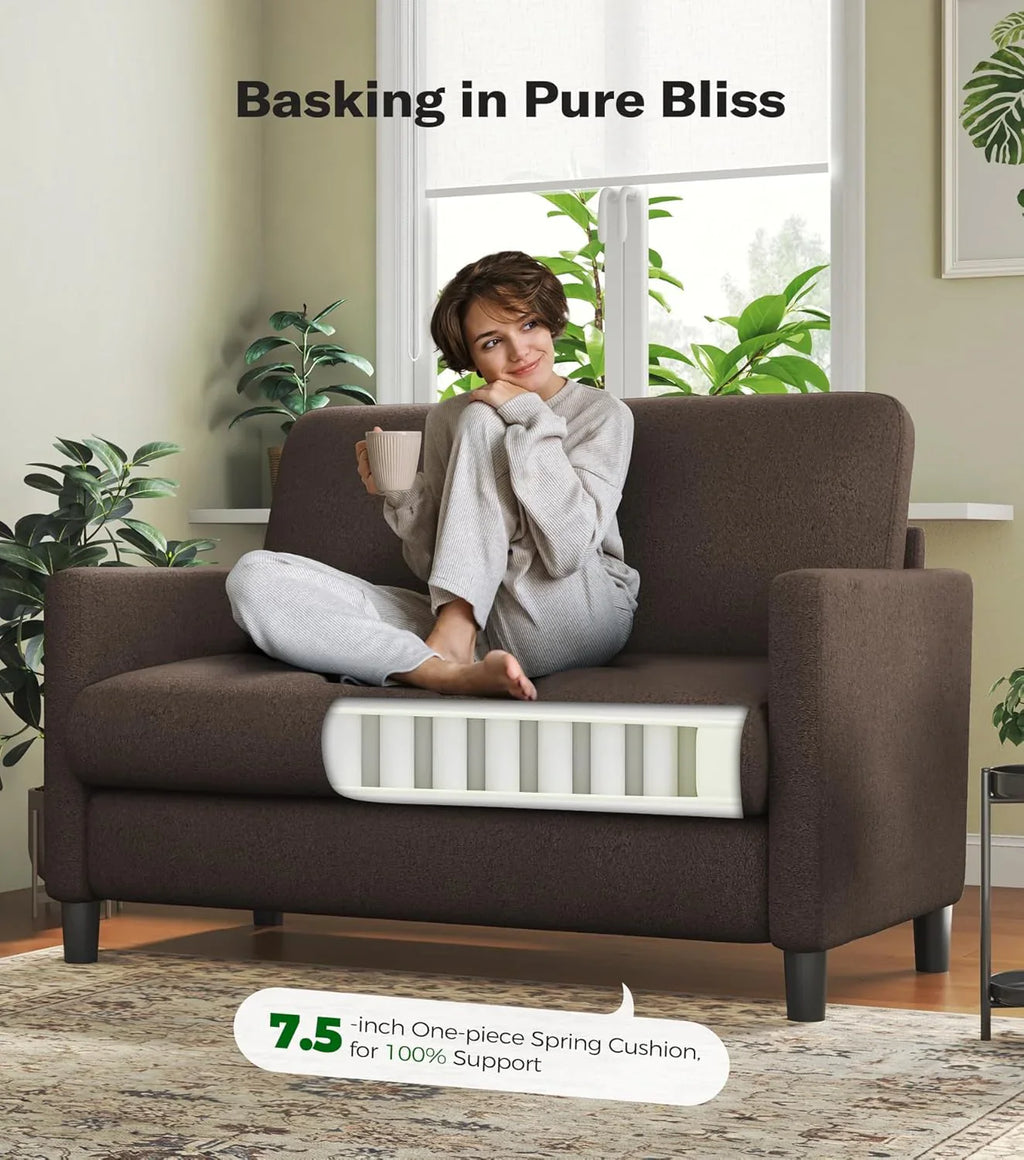 Causeuse de 51 pouces, causeuse confortable en velours côtelé