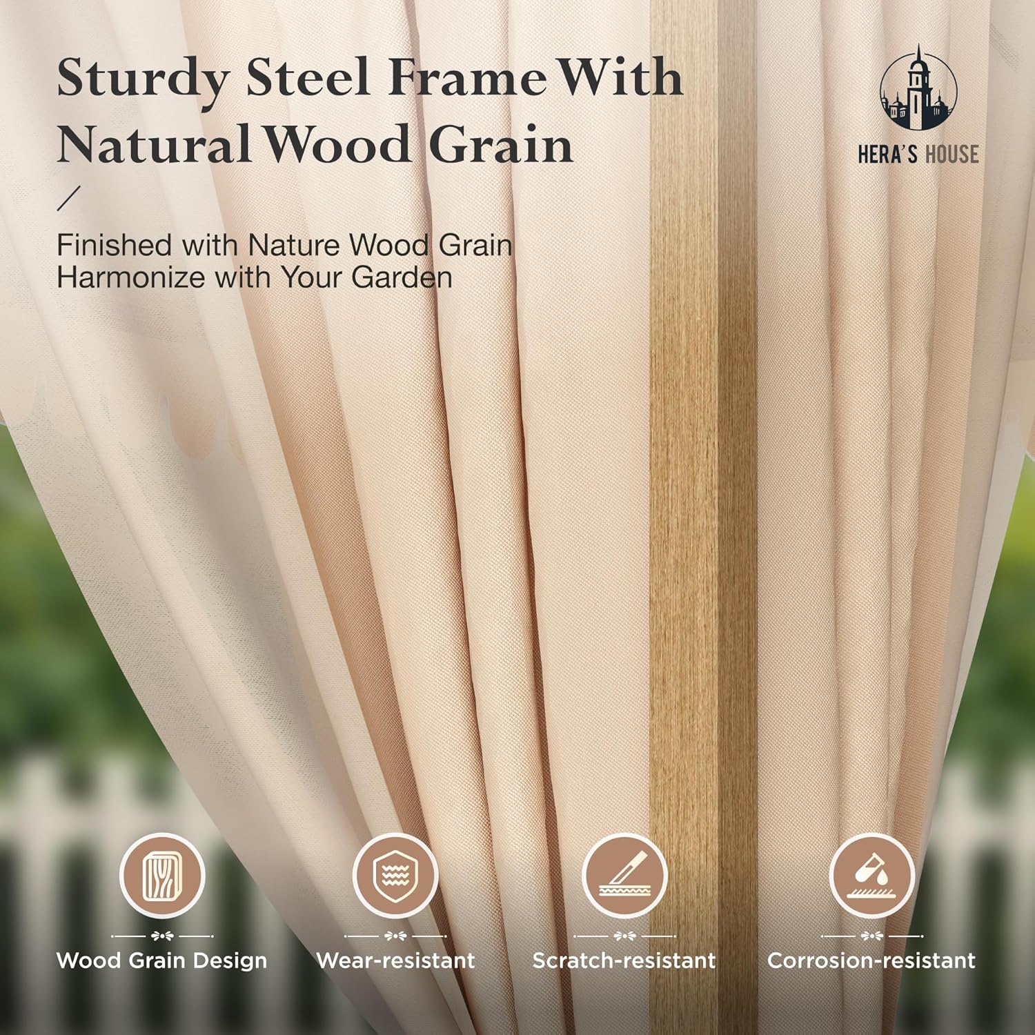 Gazebo 10 x 13, gazebo extérieur abrité, tente à auvent en métal robuste avec double toit et moustiquaire