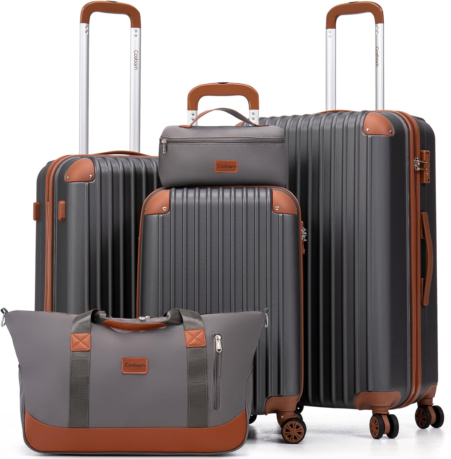 Ensemble de bagages 5 pièces avec valises à roulettes, valise rigide en ABS