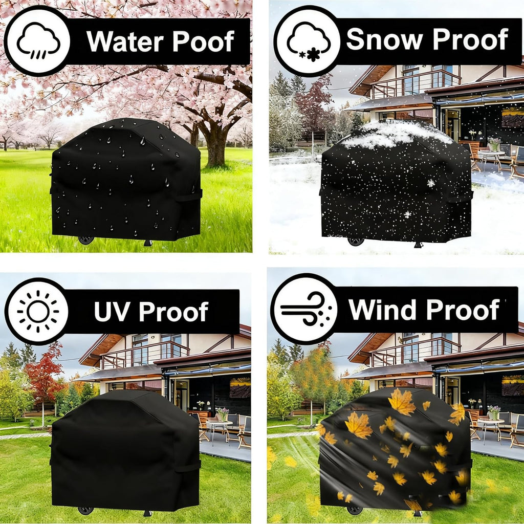 Grill à charbon TEENO, gril de cuisson XXL, gants anti-brûlure, thermomètre, tiroir à cendres,