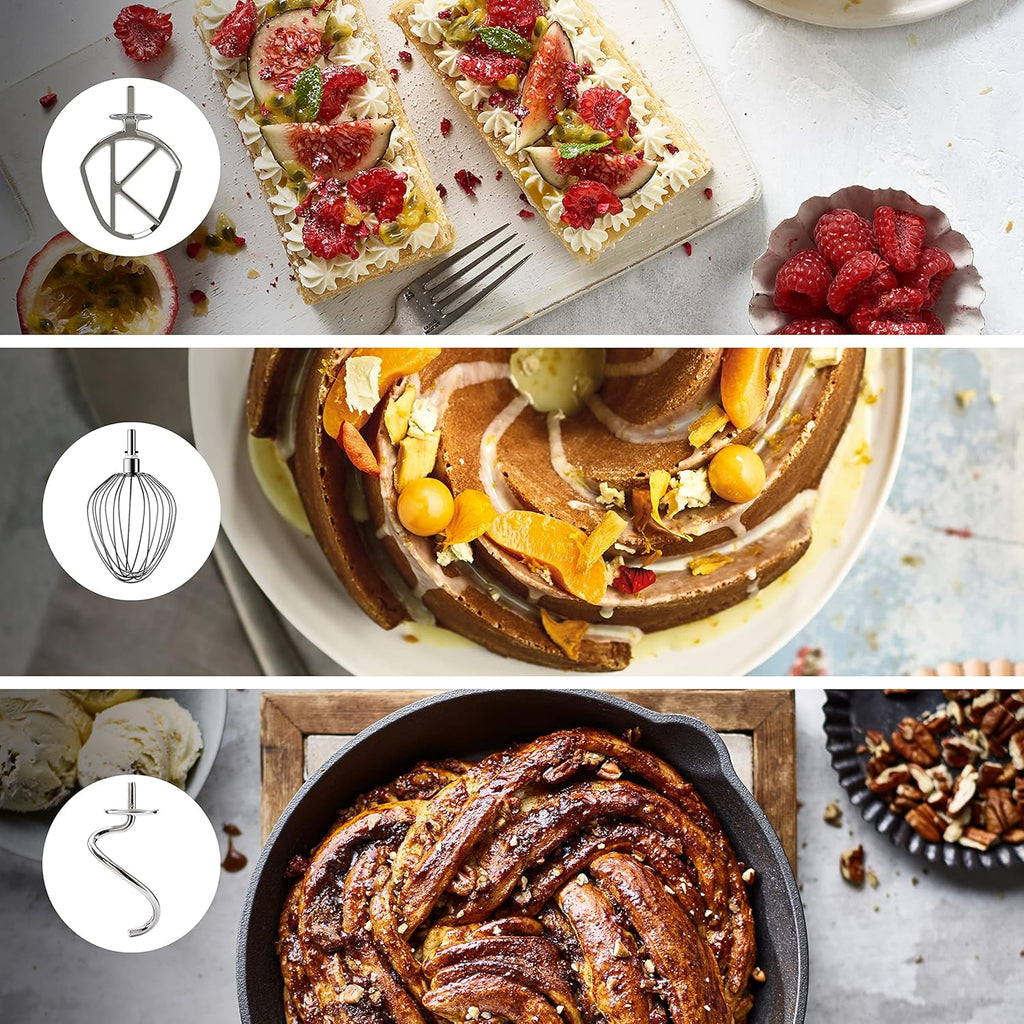 Kenwood Titanium Chef Baker KVC85.004SI Robot à pâtisserie comprenant un ensemble de 3 pâtisseries