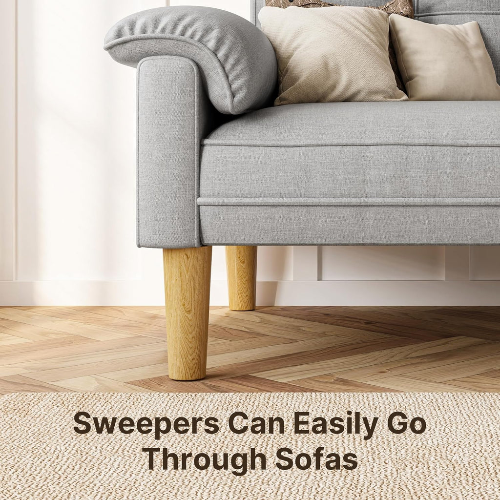 Xbro 2-zitsbank - Kleine 2-zitsbank met armleuningen en zijvak, moderne bank voor woonkamer, appartement, kantoor, eenvoudig te monteren, 144 x 77 x 77 cm, donkergrijs 