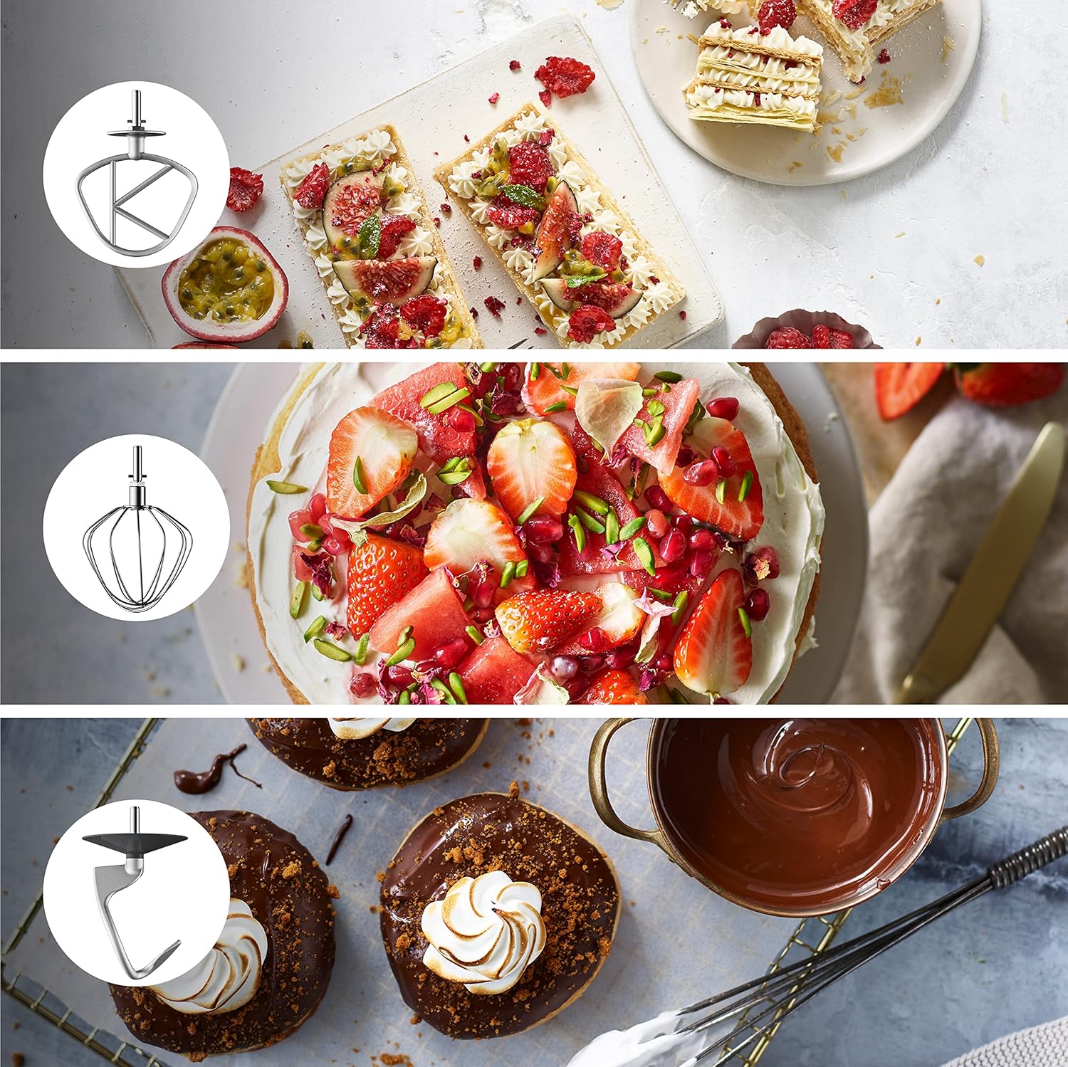 Kenwood Titanium Chef Baker KVC85.004SI Robot à pâtisserie comprenant un ensemble de 3 pâtisseries