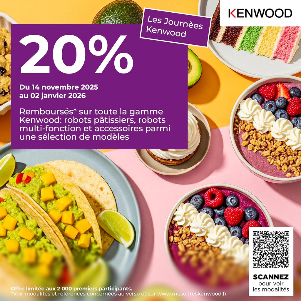 Kenwood Titanium Chef Baker KVC85.004SI Robot à pâtisserie comprenant un ensemble de 3 pâtisseries