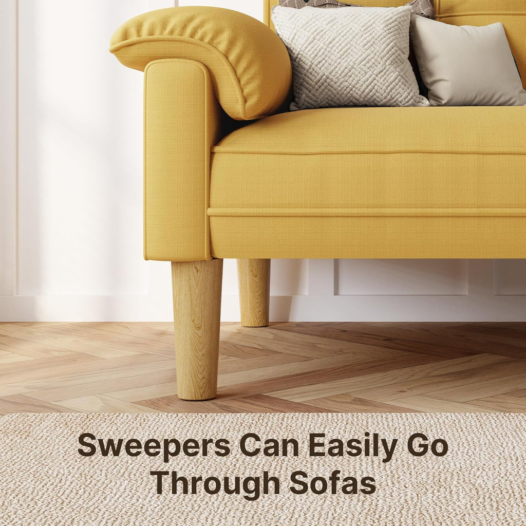 Xbro 2-zitsbank - Kleine 2-zitsbank met armleuningen en zijvak, moderne bank voor woonkamer, appartement, kantoor, eenvoudig te monteren, 144 x 77 x 77 cm, donkergrijs 