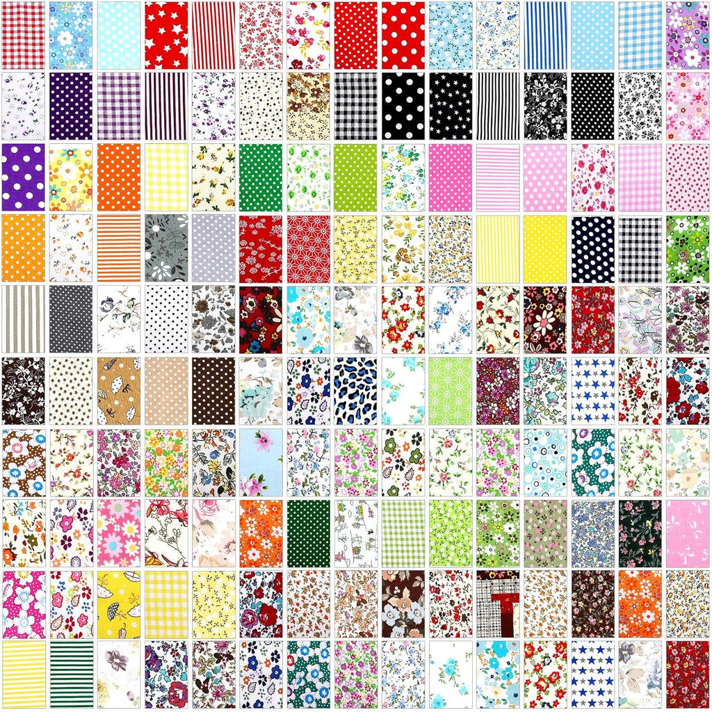 Tatuo 150 pièces 4 × 4 pouces carrés de tissu en coton Bundle tissu de courtepointe tissus de patchwork floral matériel imprimé tissu de patchwork de couture pour bricolage artisanat couture accessoires faits à la main