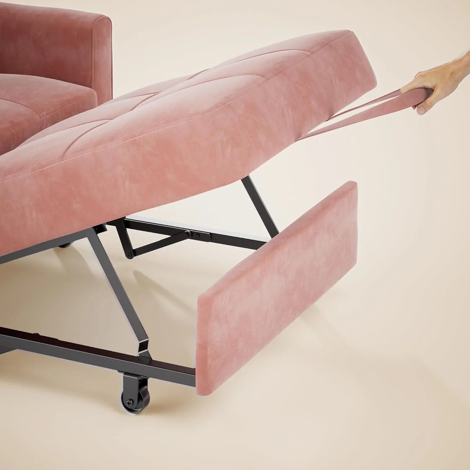 Canapé-lit convertible 3 en 1, convertible en lit simple gigogne avec dossier réglable, spacieux et multifonctionnel