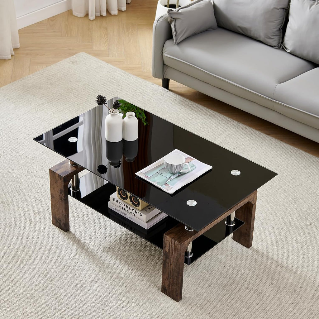 Table basse rectangulaire de salon, table basse d'appoint moderne
