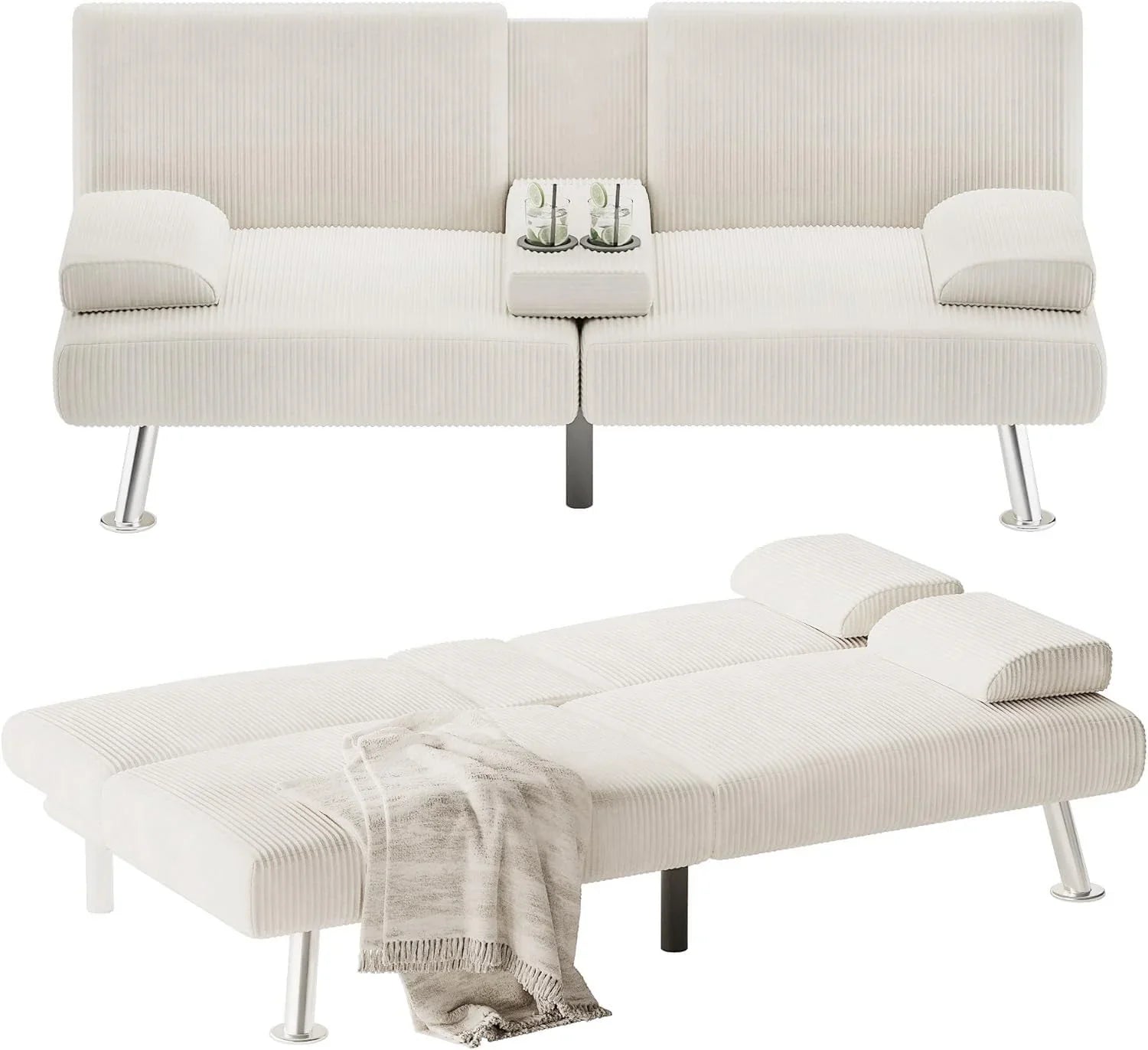 Canapé-lit futon Flamaker Ensemble futon pliant moderne Chaise longue convertible