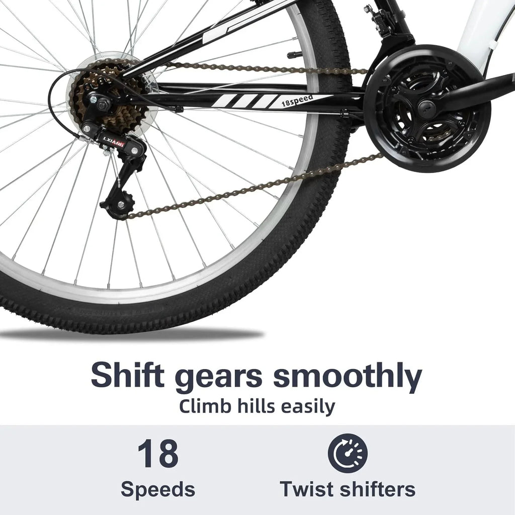 Vélo de montagne WEIZE, vélo hybride d'extérieur 26-27,5 pouces, 18 vitesses/acier à haute teneur en carbone/double suspension complète