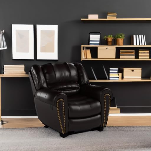 Fauteuil inclinable en cuir, fauteuil inclinable manuel traditionnel classique, canapé simple pour le salon