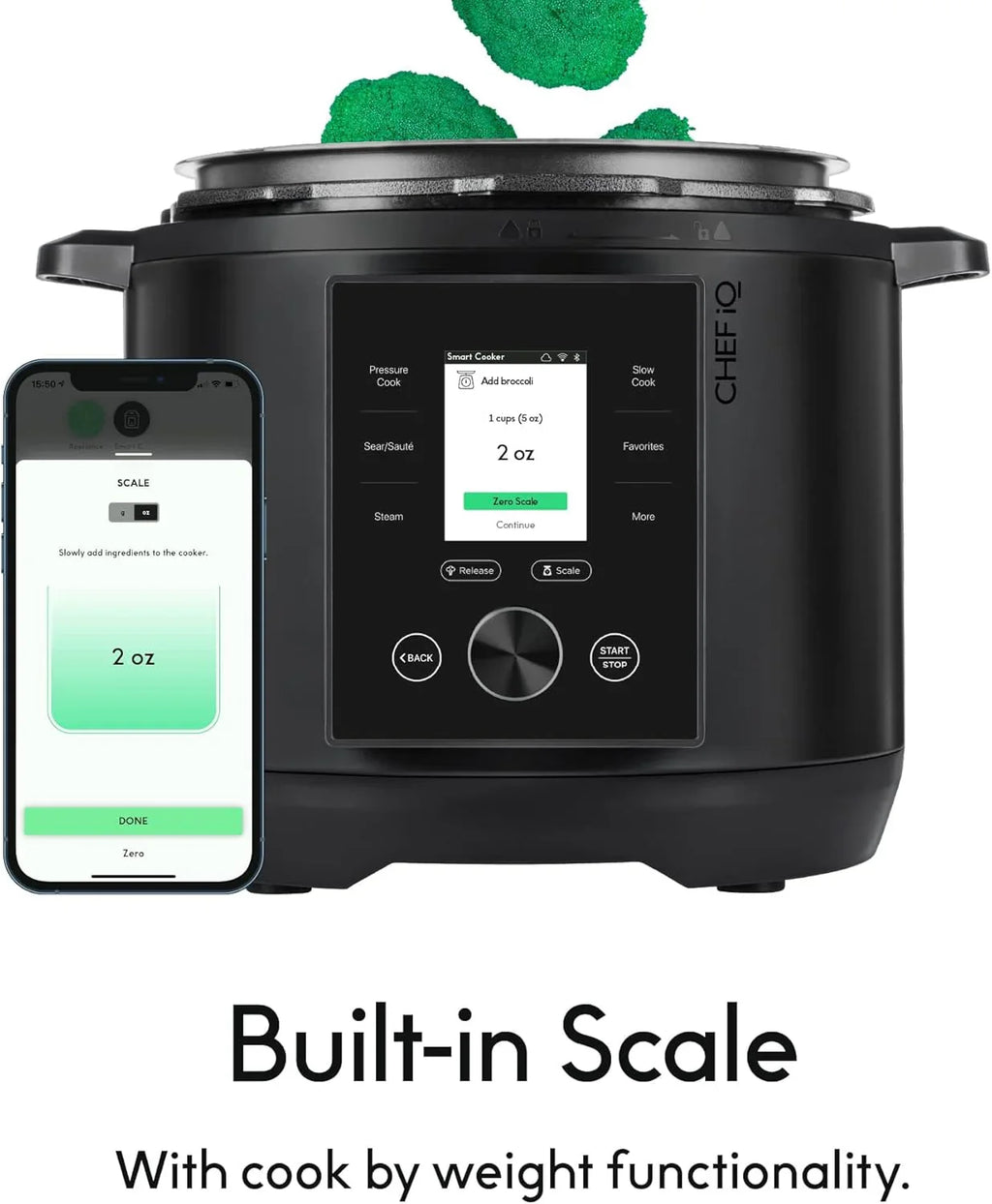 Autocuiseur intelligent CHEF iQ avec Wi-Fi et balance intégrée - Cuiseur à riz multicuiseur 10 en 1 facile à utiliser, mijoteuse, repas instantané pour les gourmets