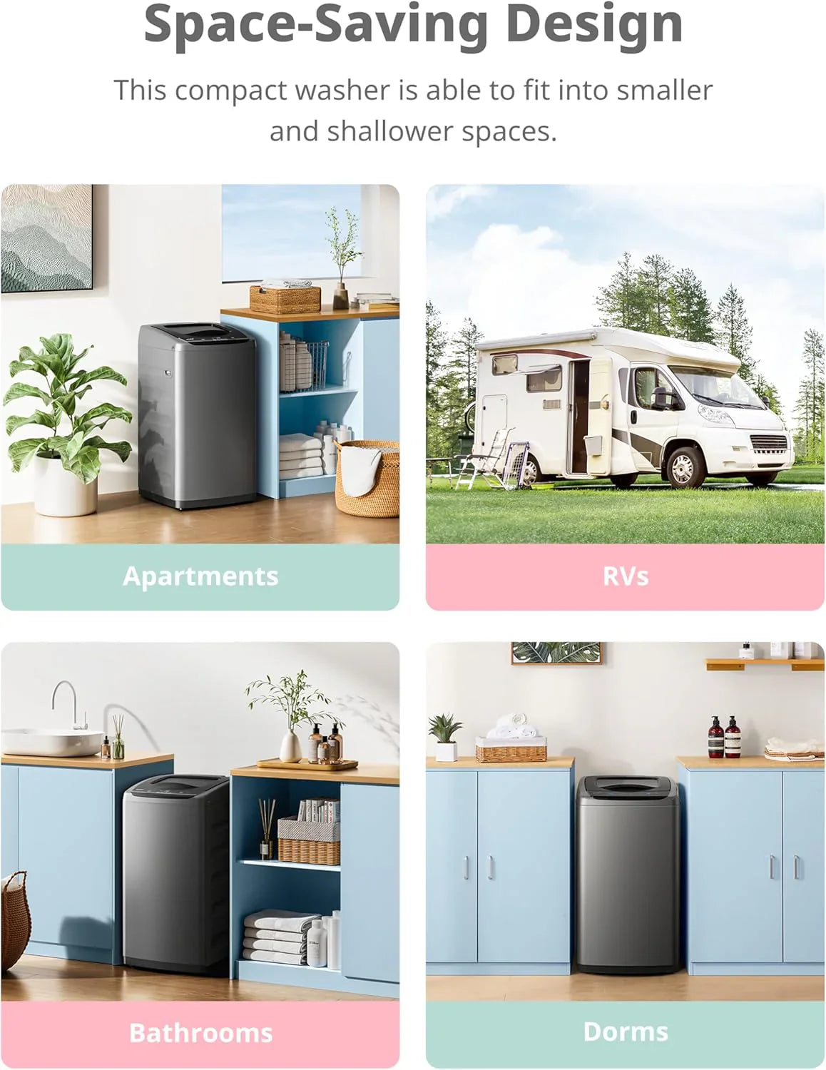 Machine à laver portable Comfee, 0,9 pied cube, avec écran LED et tambour intégré