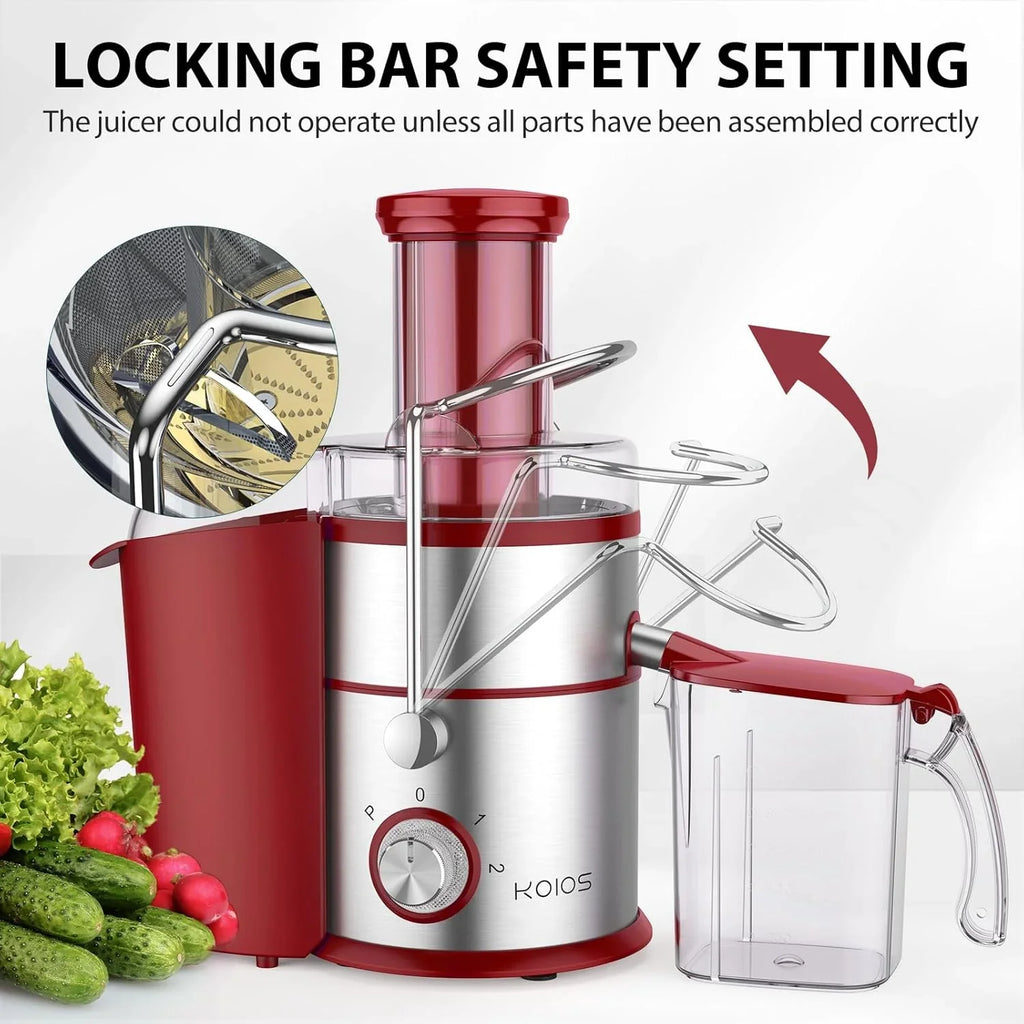 Centrifugeuse KOIOS 1 300 W avec goulotte d'alimentation extra large de 7,6 cm et filtre en titane