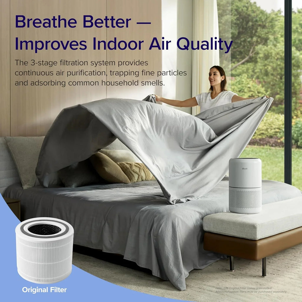 Purificateur d'air pour les allergies et les poils d'animaux dans la chambre, moteur à couple élevé de 56 W