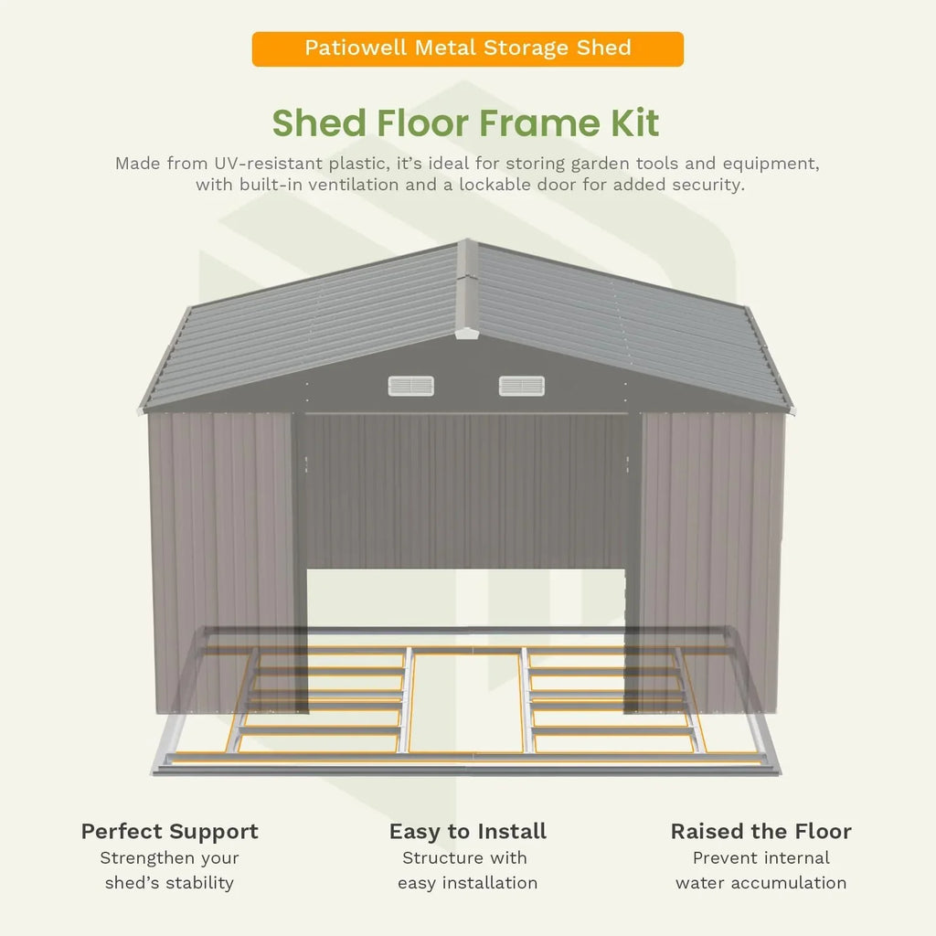 Patiowell Abri de rangement extérieur 5 x 3 pi, abri à outils avec toit en pente et porte verrouillable