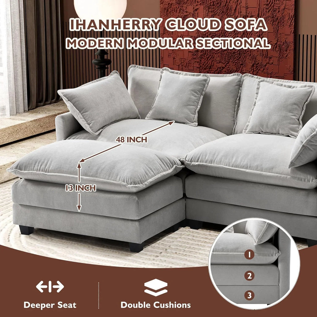 Canapé modulaire moderne en forme de U de 146 pouces d'ihanherry