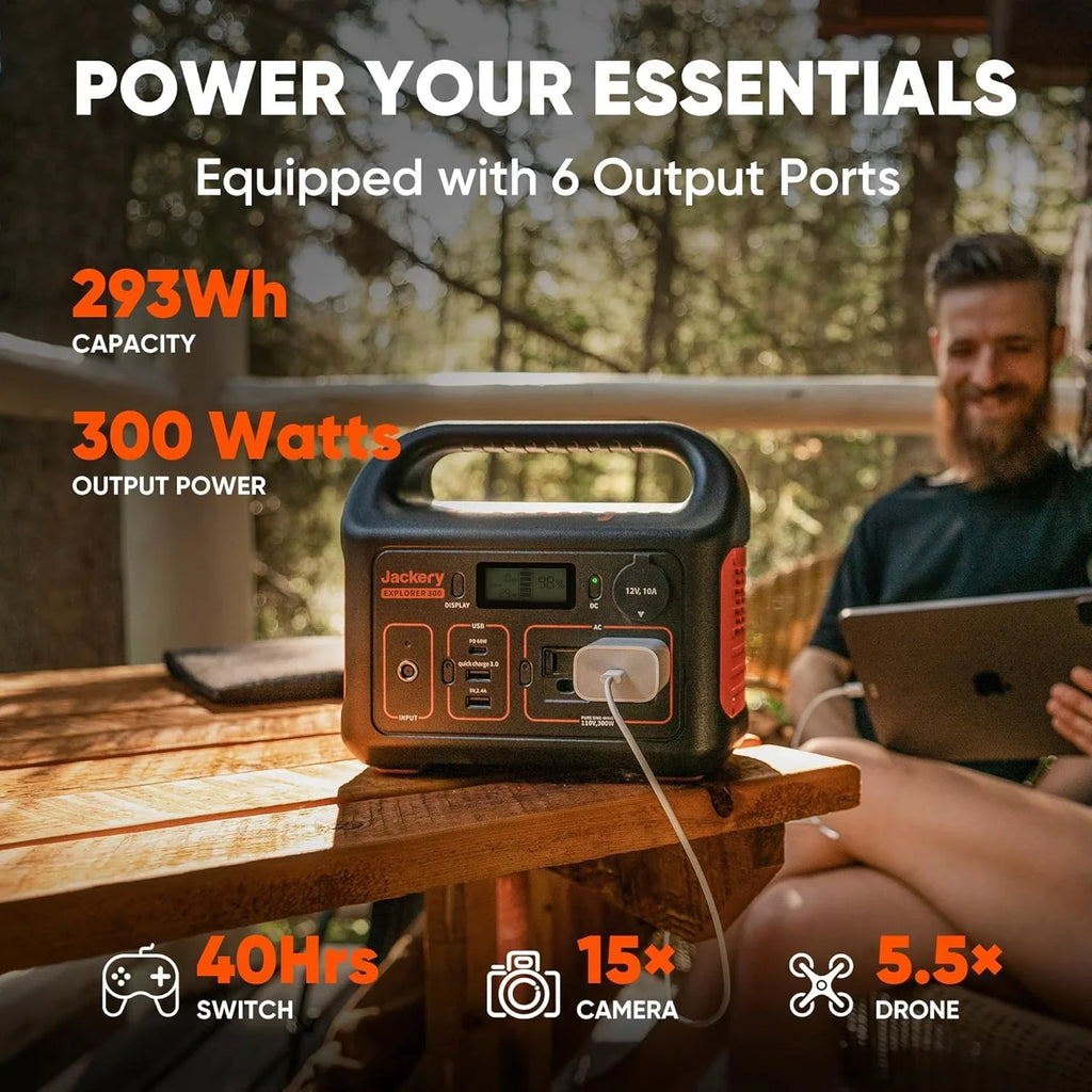 Centrale électrique portable Explorer 300, batterie de secours au lithium de 293 Wh, générateur solaire