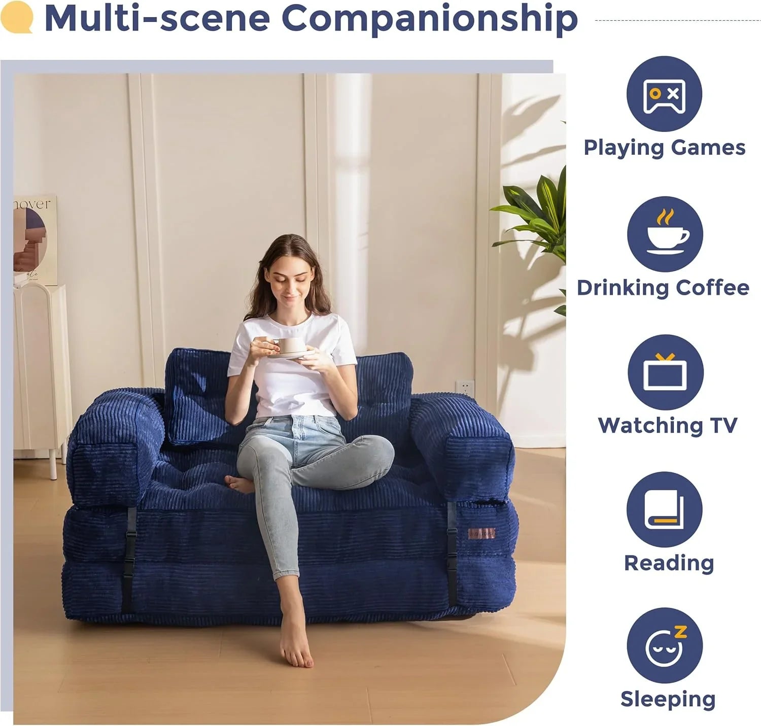 Canapé-lit pliant, canapé-lit convertible en L avec accoudoirs et oreillers