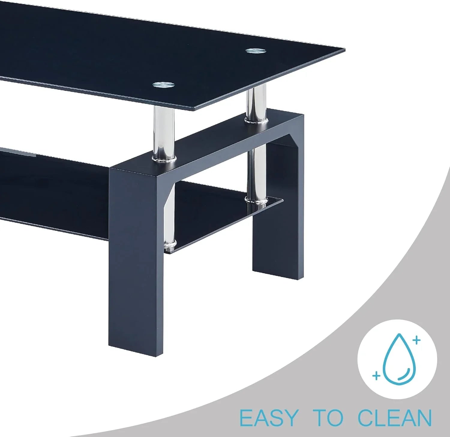 Table basse rectangulaire de salon, table basse d'appoint moderne