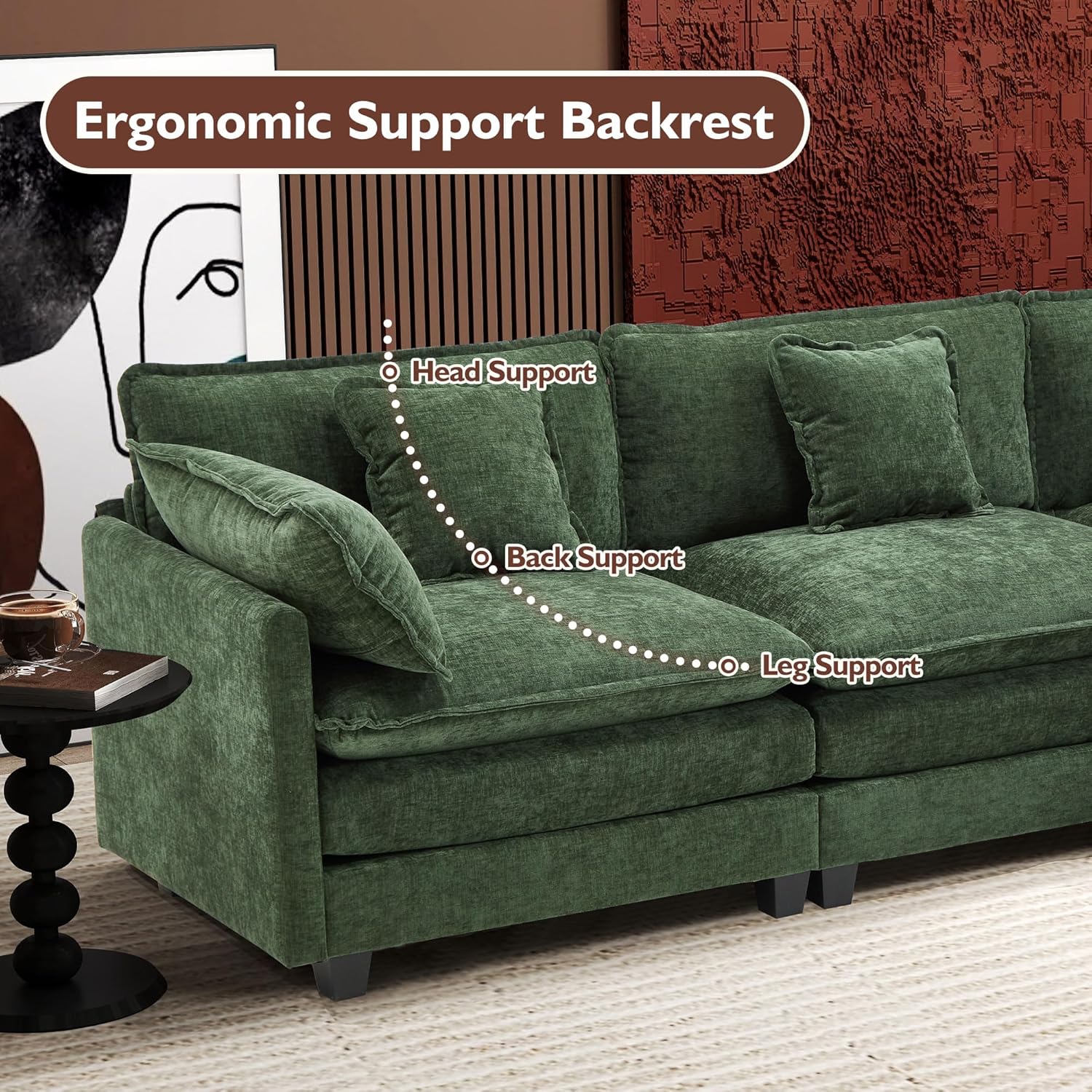 Canapé modulaire moderne en forme de U de 146 pouces d'ihanherry